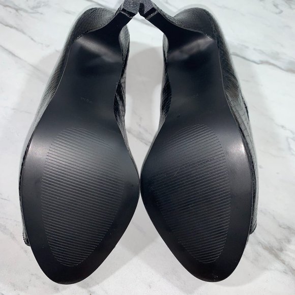 NWOT LUMIANI INTERNATIONAL  Snakeskin Black Heels - Picture 6 of 7